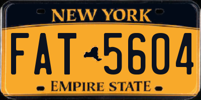 NY license plate FAT5604
