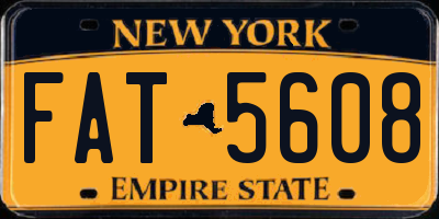 NY license plate FAT5608