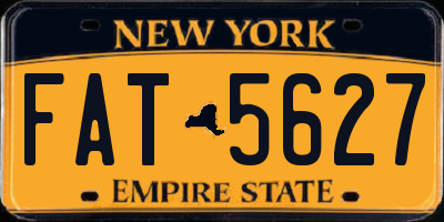 NY license plate FAT5627