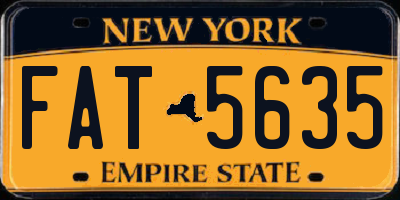 NY license plate FAT5635