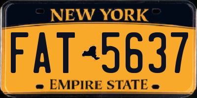 NY license plate FAT5637