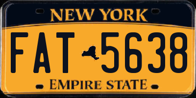 NY license plate FAT5638