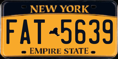 NY license plate FAT5639