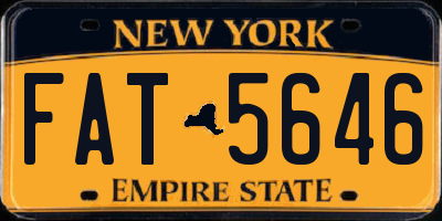 NY license plate FAT5646