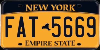 NY license plate FAT5669