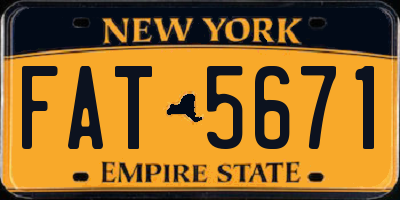 NY license plate FAT5671