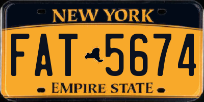 NY license plate FAT5674