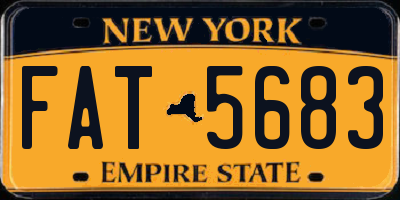 NY license plate FAT5683