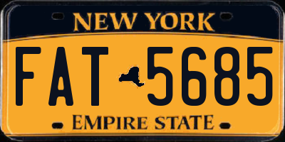 NY license plate FAT5685