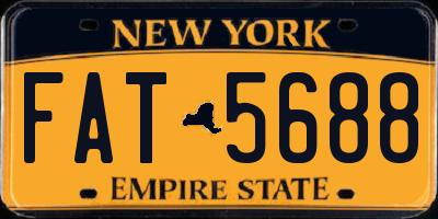 NY license plate FAT5688