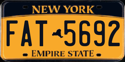 NY license plate FAT5692