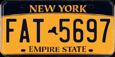 NY license plate FAT5697