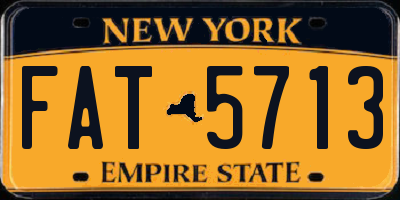 NY license plate FAT5713