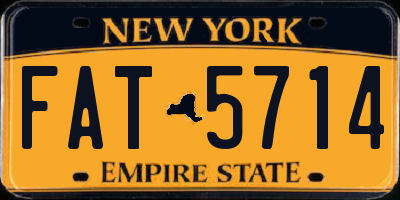 NY license plate FAT5714