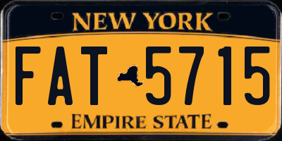 NY license plate FAT5715