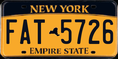 NY license plate FAT5726