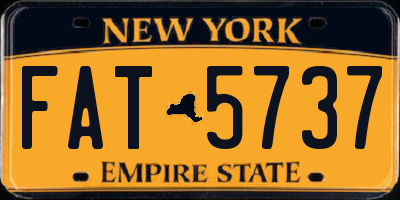 NY license plate FAT5737