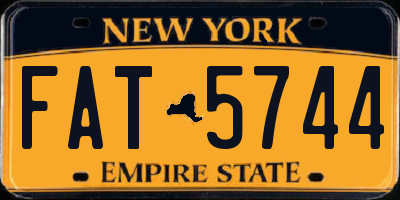 NY license plate FAT5744