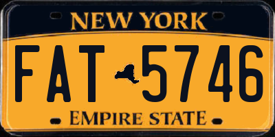 NY license plate FAT5746