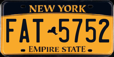 NY license plate FAT5752