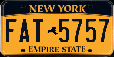 NY license plate FAT5757