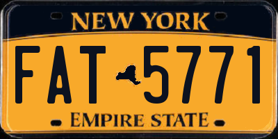 NY license plate FAT5771