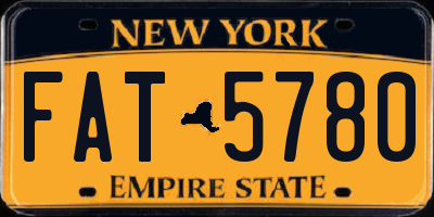 NY license plate FAT5780