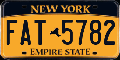 NY license plate FAT5782