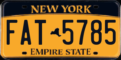 NY license plate FAT5785