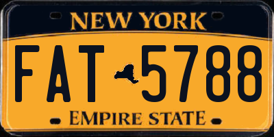 NY license plate FAT5788