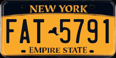 NY license plate FAT5791