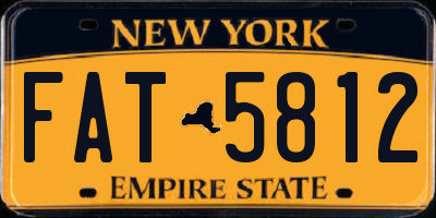 NY license plate FAT5812