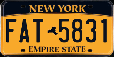 NY license plate FAT5831