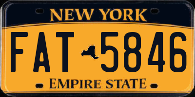 NY license plate FAT5846
