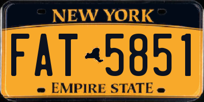 NY license plate FAT5851