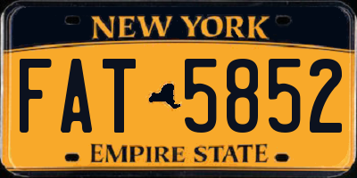 NY license plate FAT5852