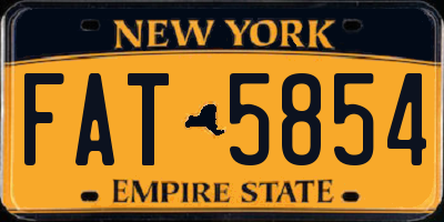 NY license plate FAT5854