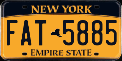 NY license plate FAT5885