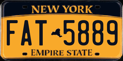 NY license plate FAT5889