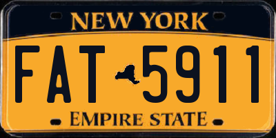 NY license plate FAT5911