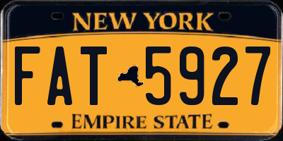 NY license plate FAT5927