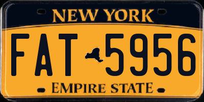 NY license plate FAT5956