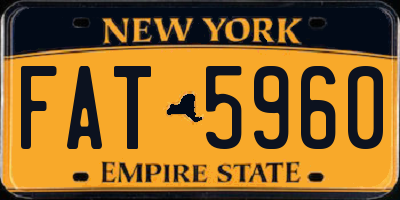NY license plate FAT5960