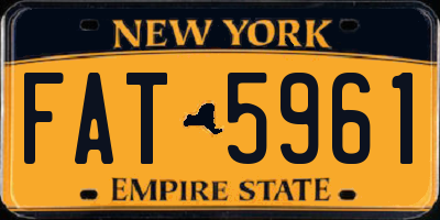 NY license plate FAT5961