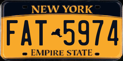 NY license plate FAT5974