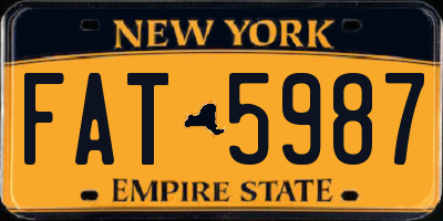 NY license plate FAT5987