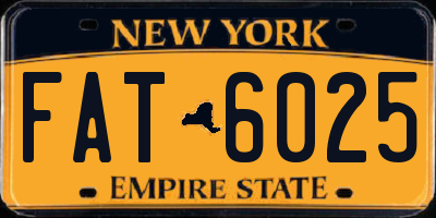 NY license plate FAT6025