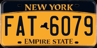 NY license plate FAT6079