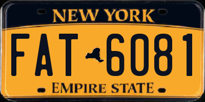 NY license plate FAT6081