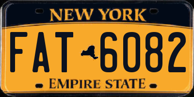 NY license plate FAT6082